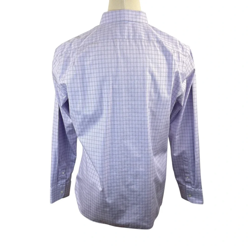 J. Crew Thompson Wrinkle Free Dress Shirt‎ XL Mens Purple Plaid Long Sleeve